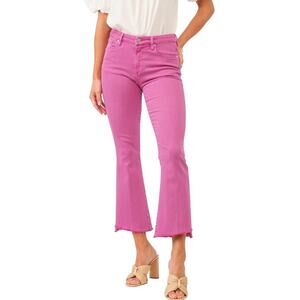 Dear John Jeanne Cropped Flare Jean in Carnation Pink Size 26